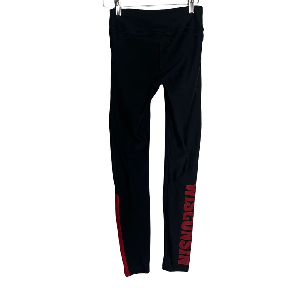 28) Under Armour Black & Red Wisconsin Badger Athletic Workout Tights Legging XS - Picture 3 of 12